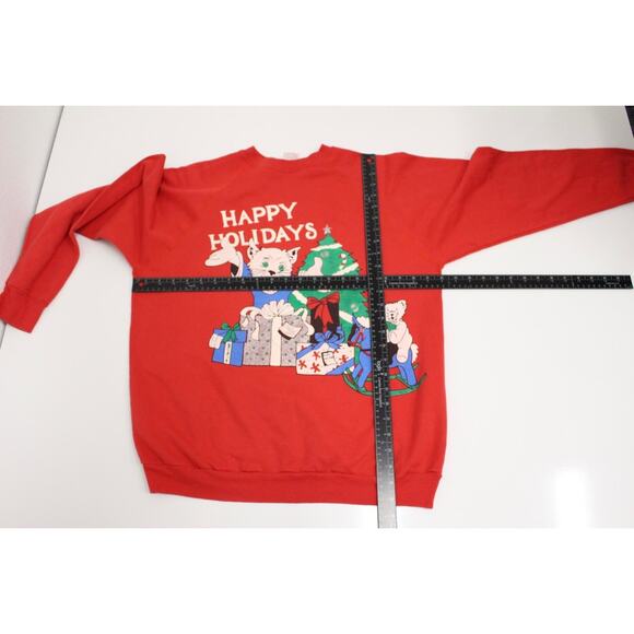 Vintage Christmas Cat Sweatshirt Medium - Picture 5 of 7